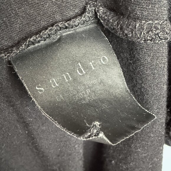 Sandro Black Leopard Graphic Oversized Loose Fit T-shirt - Picture 4 of 5